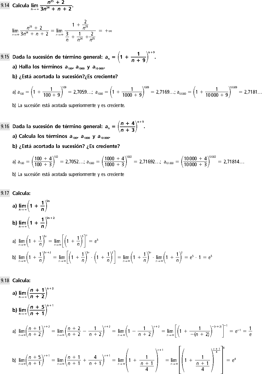 Ejercicios de l mites de funciones